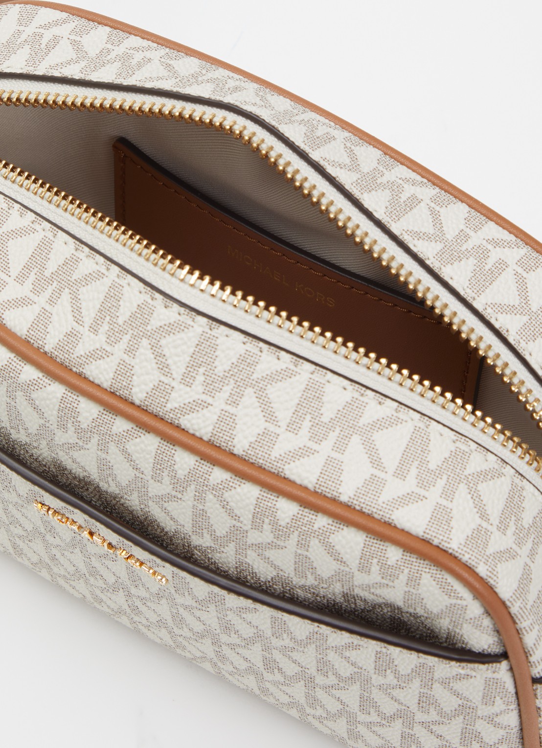 Michael Kors Jet Set crossbodytas met logoprint met afneembare schouderriem  - detail 3 gebroken wit