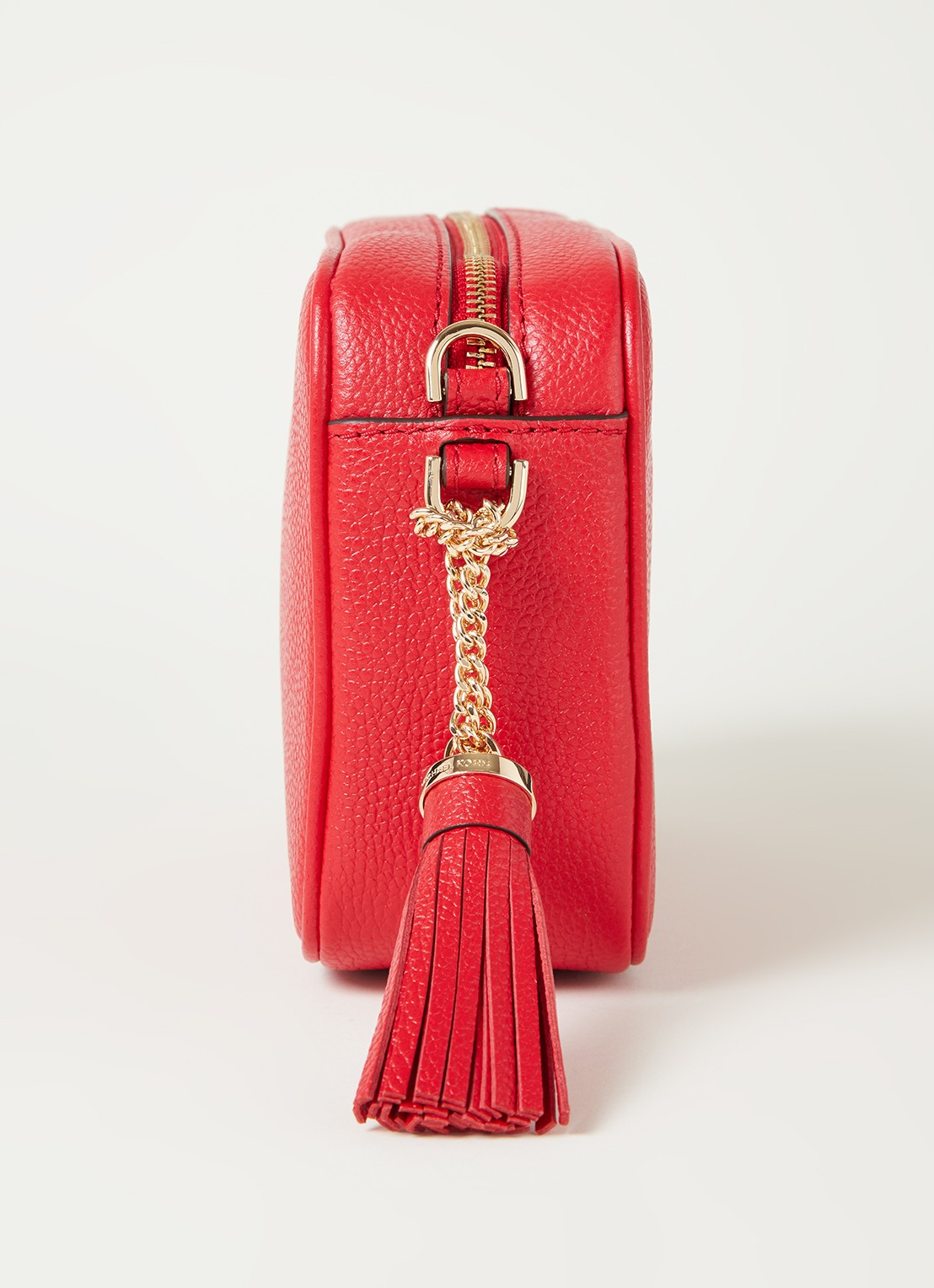 Michael Kors Jet Set Medium crossbodytas van leer - detail 4 vuurrood