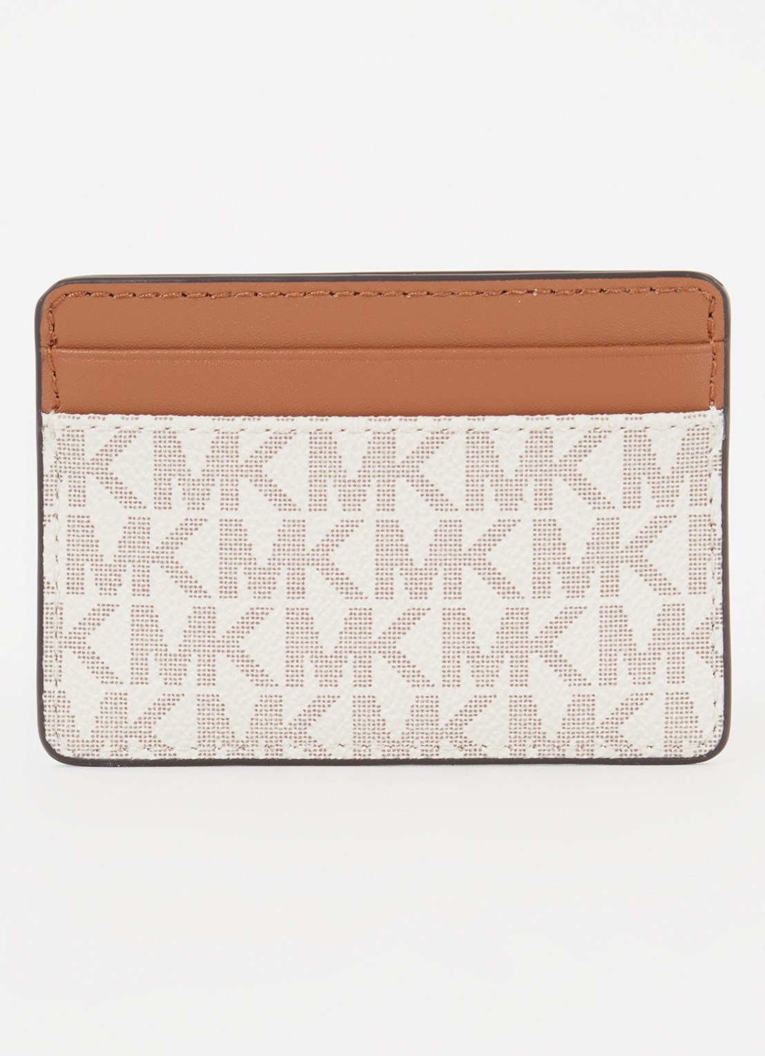 Michael Kors Jet Set pasjeshouder met logoprint - achterkant 3 gebroken wit