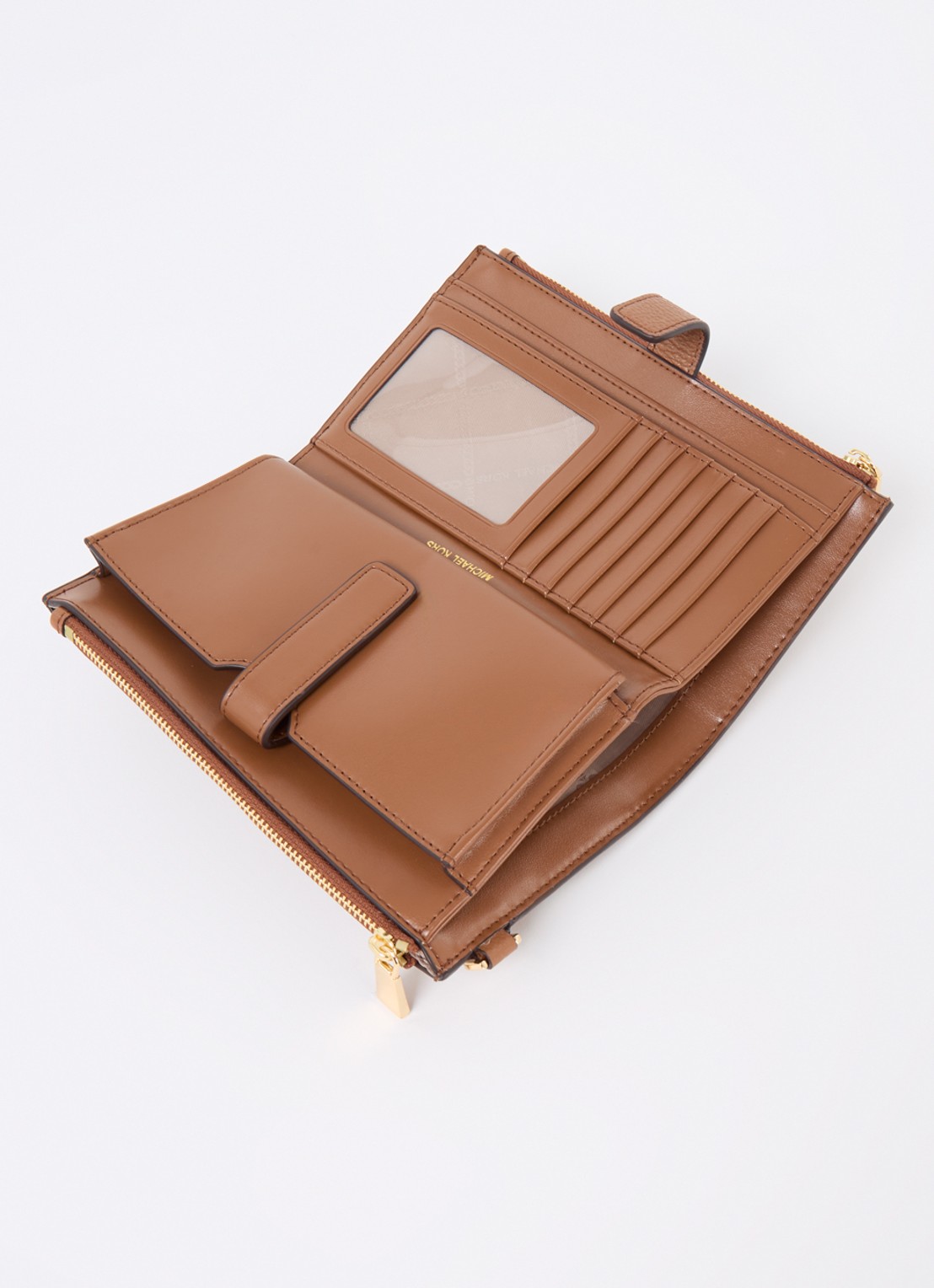 Michael Kors Jet Set paspoortetui met telefoonvak - detail 2 cognac