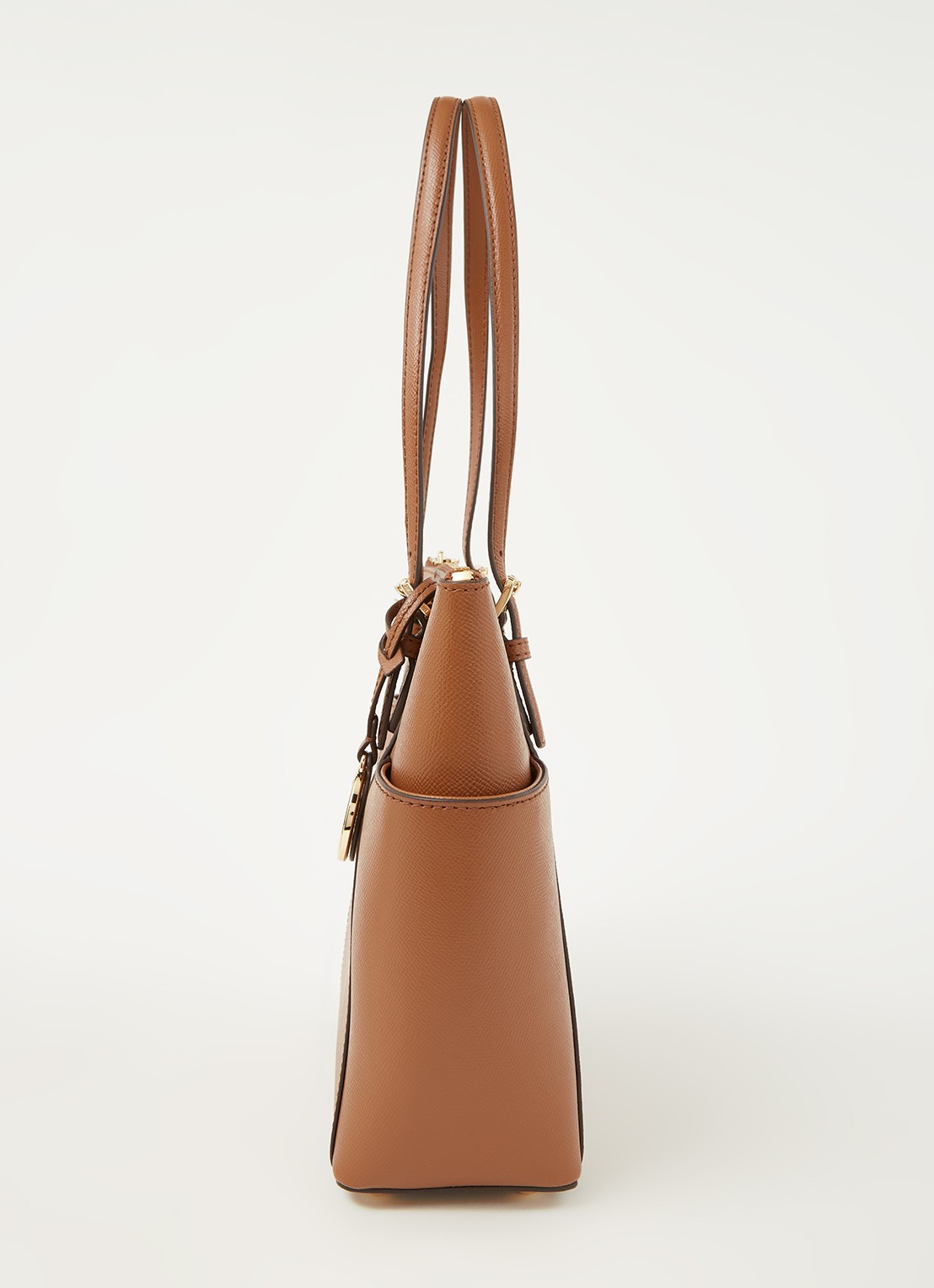 Michael Kors Jet Set schoudertas van leer - detail 4 cognac