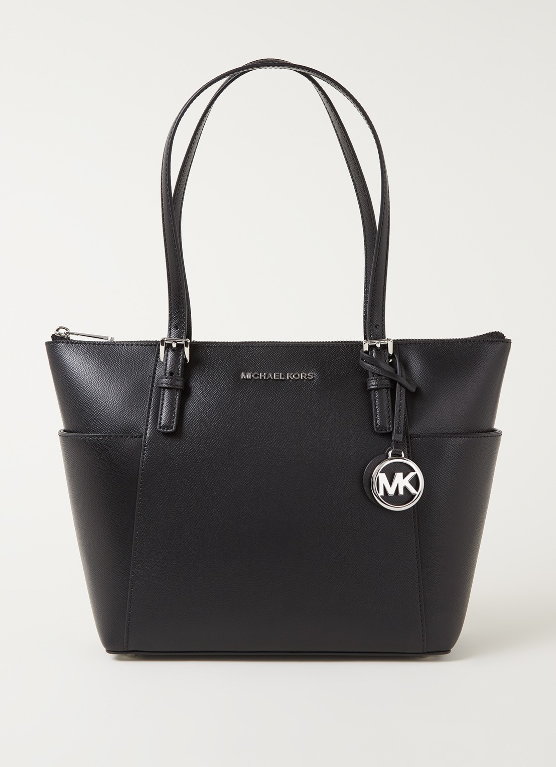 Michael Kors Jet Set schoudertas van leer - voorkant zwart