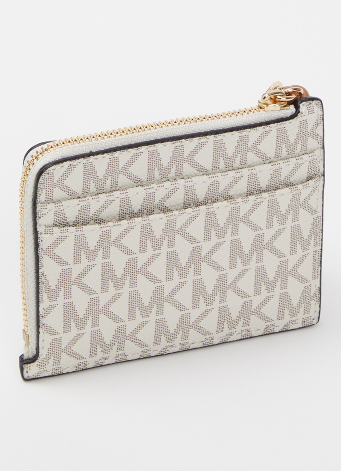 Michael Kors Jet Set Small pasjeshouder met logoprint - achterkant beige