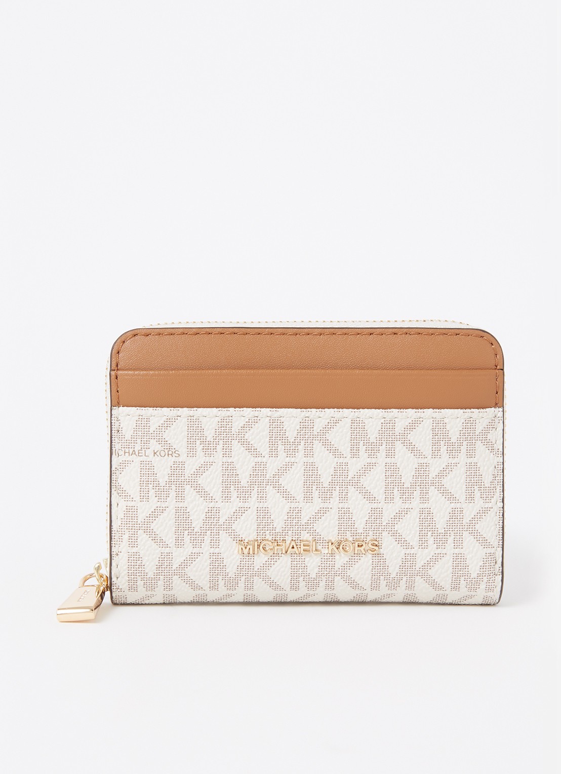 Michael Kors Jet Set Small portemonnee met logoprint - voorkant vanillegeel