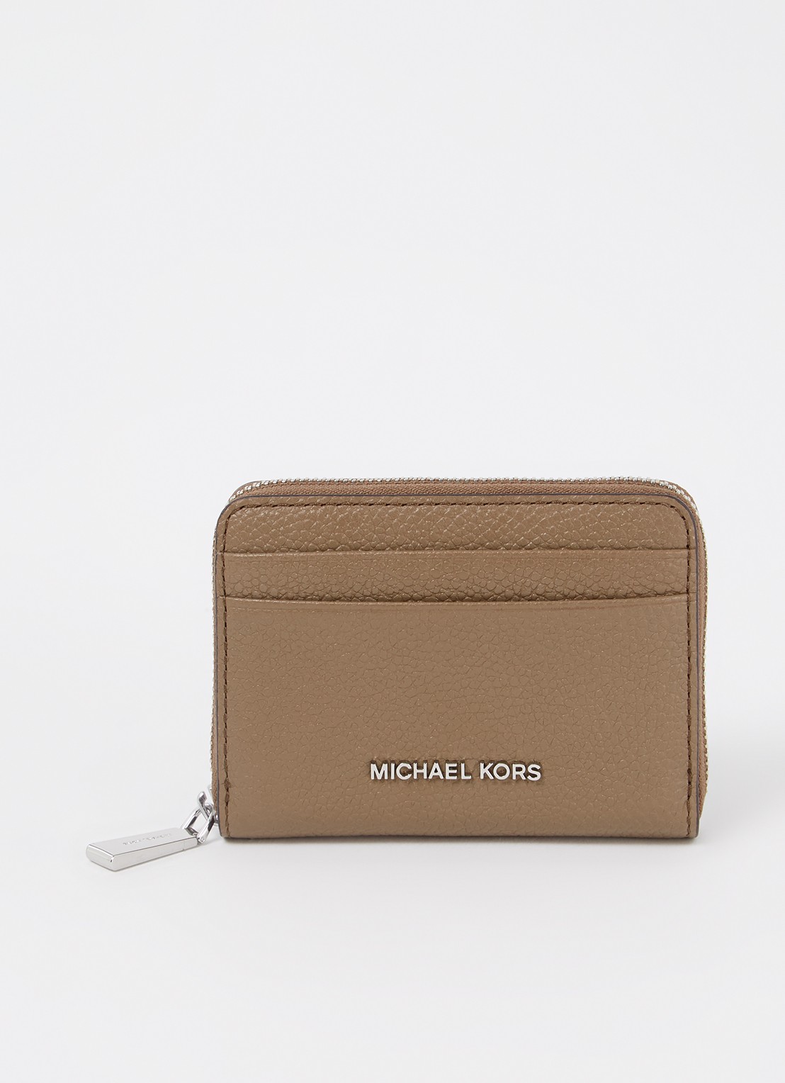 Michael Kors Jet Set Small portemonnee van leer - voorkant beige