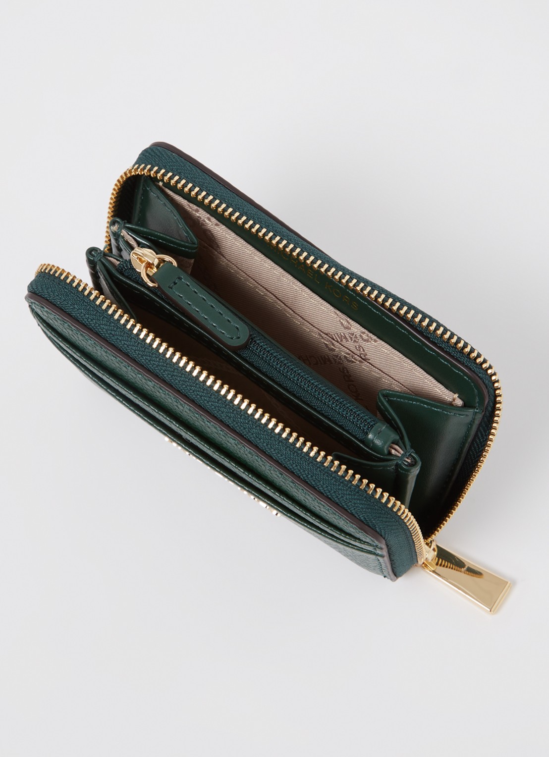 Michael Kors Jet Set Small portemonnee van leer - voorkant 3 groen
