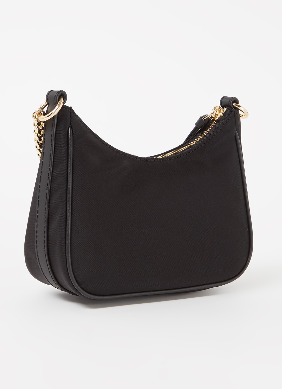 Michael Kors Jet Set Small schoudertas met leren details - achterkant 3 zwart