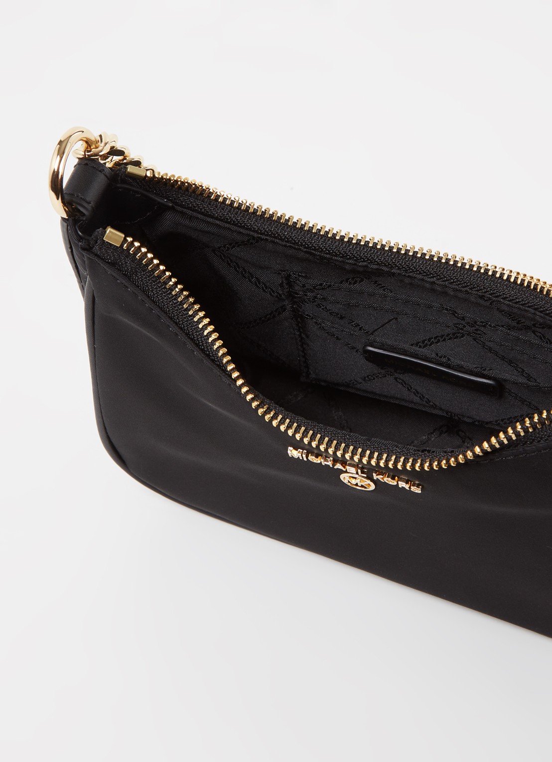 Michael Kors Jet Set Small schoudertas met leren details - detail zwart
