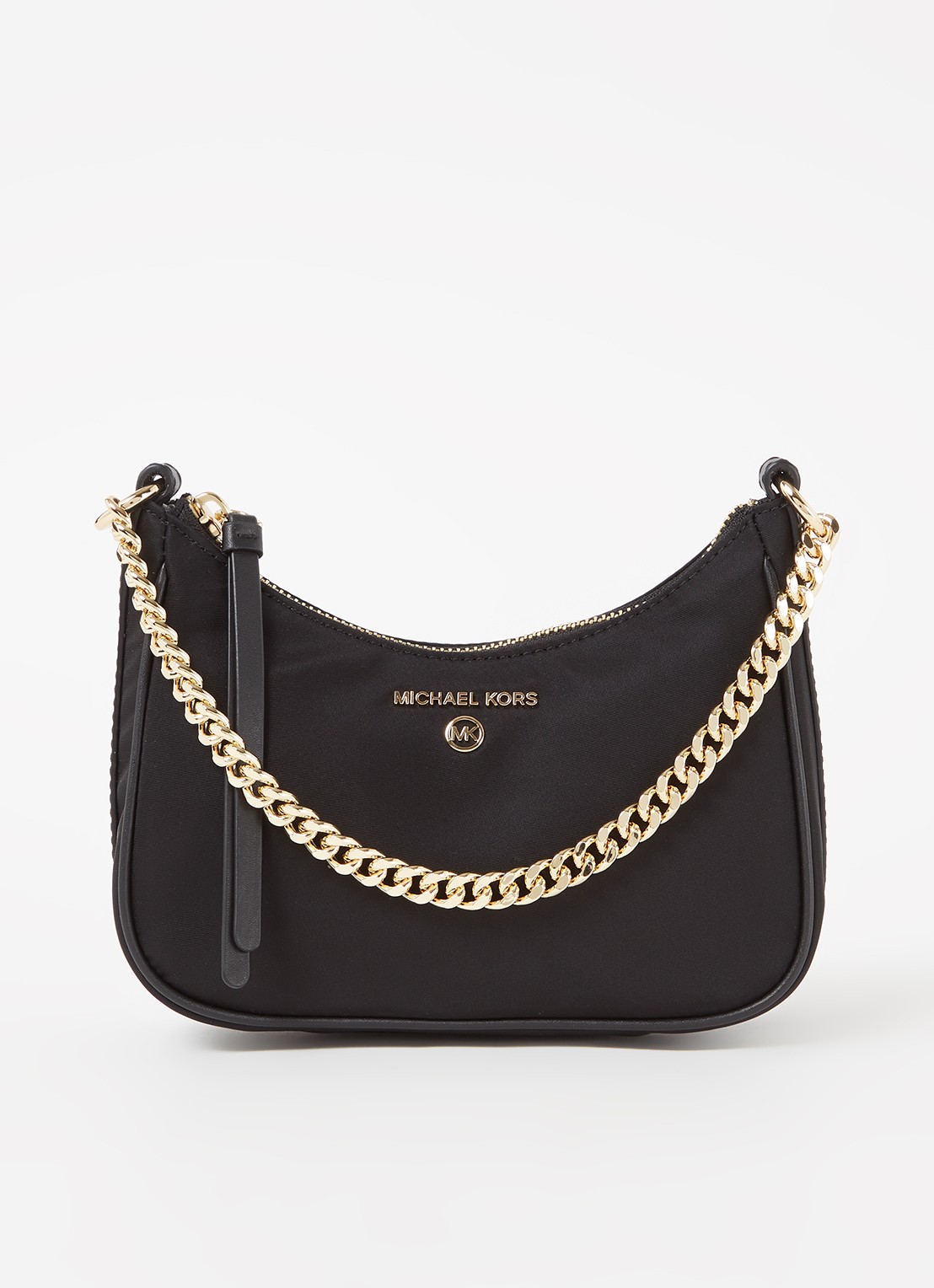 Michael Kors Jet Set Small schoudertas met leren details - voorkant 4 zwart