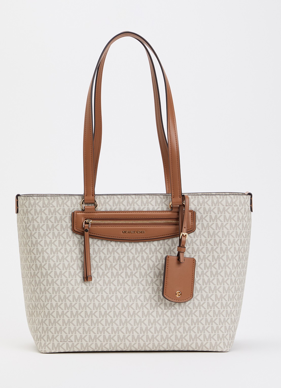 Michael Kors Jet Set Travel shopper met logoprint - voorkant 4 ivoor