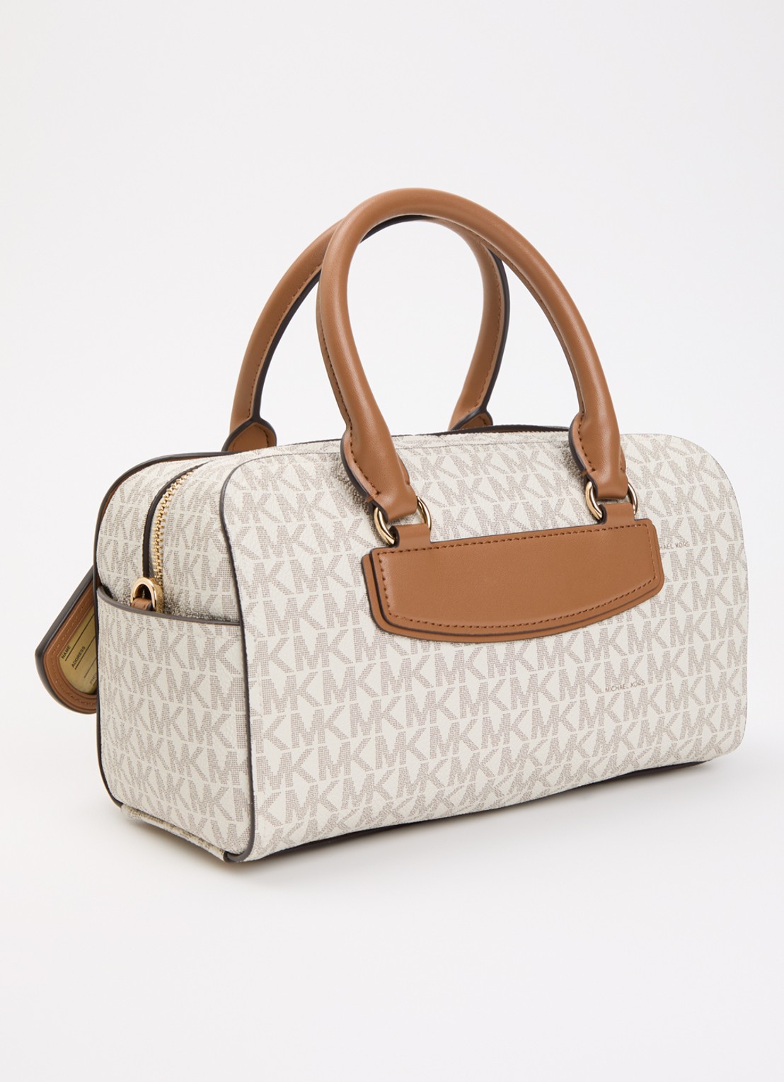 Michael Kors Jet set travel XS crossbodytas van canvas met logo  - achterkant beige