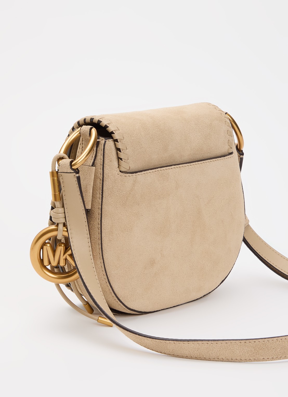 Michael Kors Josie crossbodytas van suède - achterkant 2 khaki
