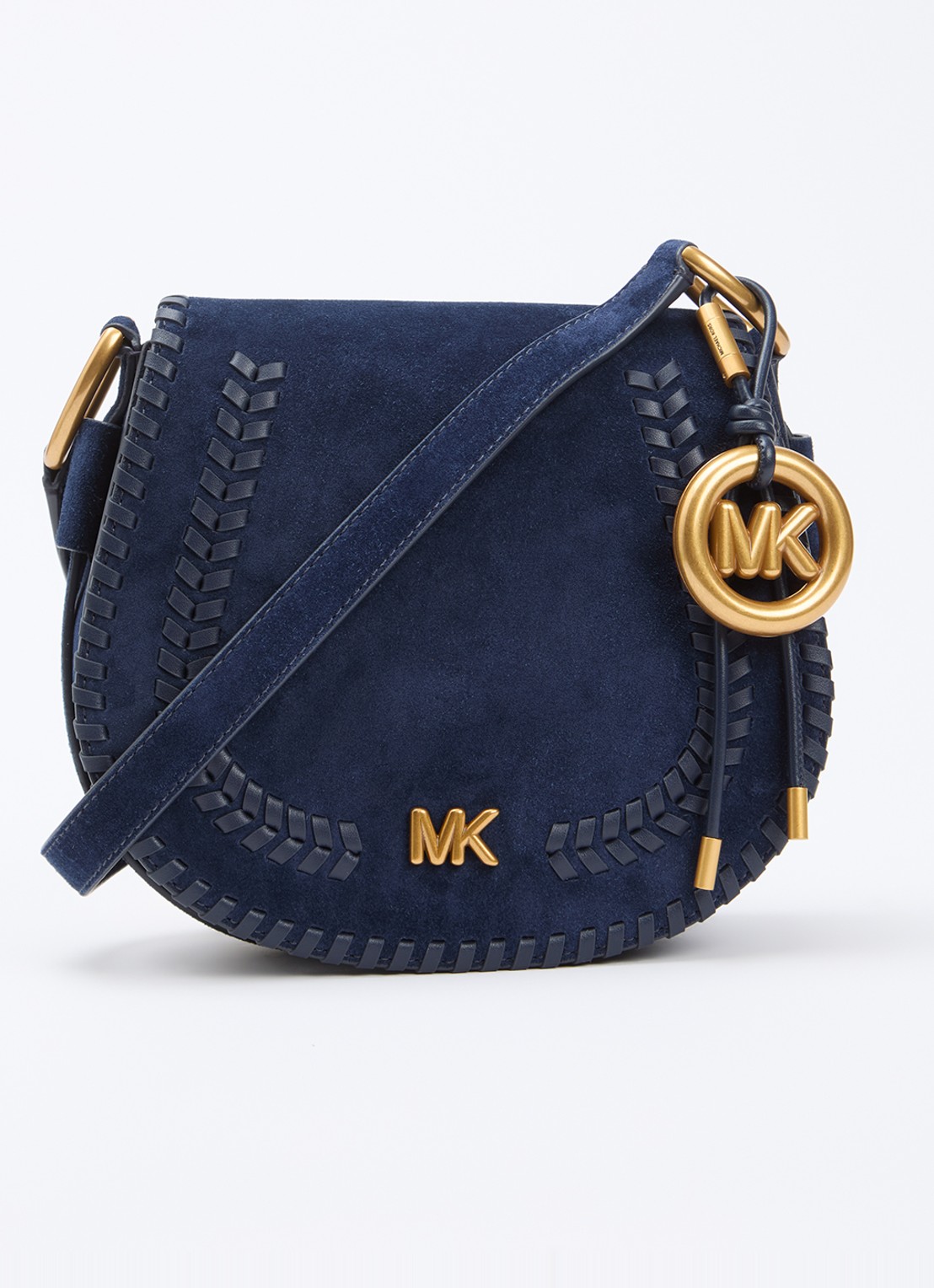 Michael Kors Josie schoudertas van suède met afneembare schouderriem - voorkant 5 royalblauw