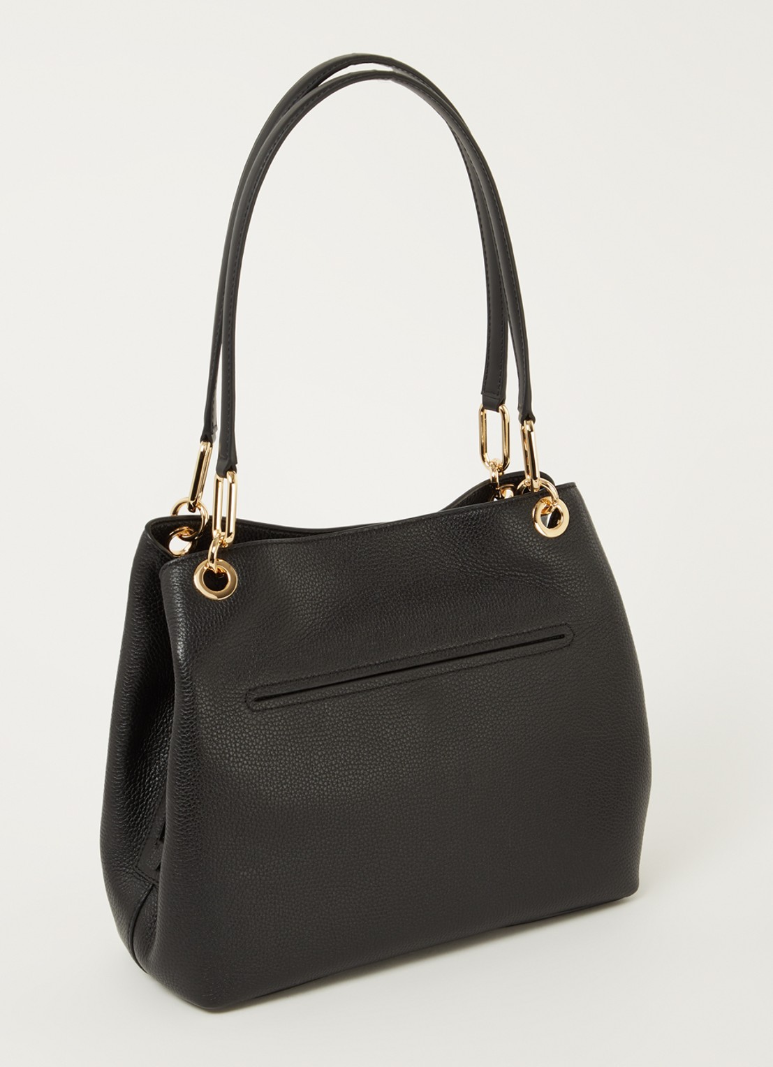 Michael Kors Kensington schoudertas van leer  - achterkant 4 zwart