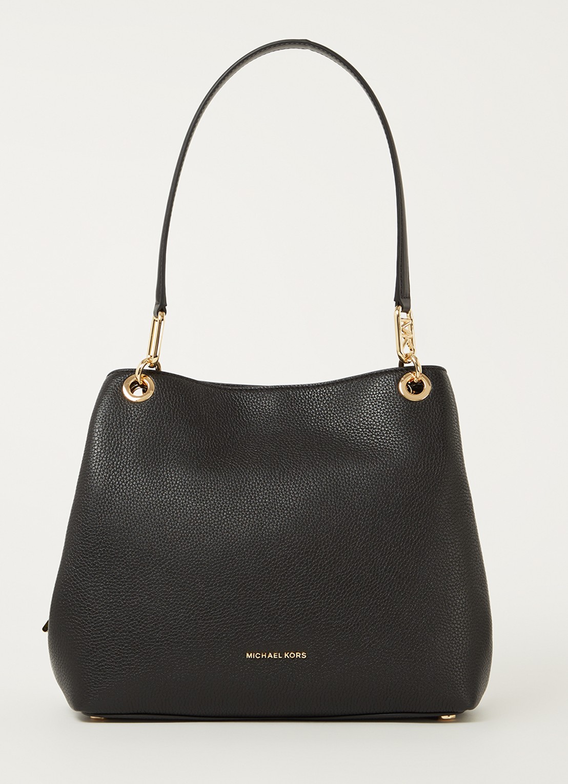 Michael Kors Kensington schoudertas van leer  - voorkant 3 zwart