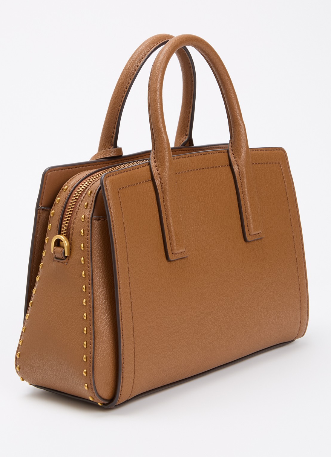 Michael Kors Laila handtas van leer met afneembare schouderriem - achterkant bruin