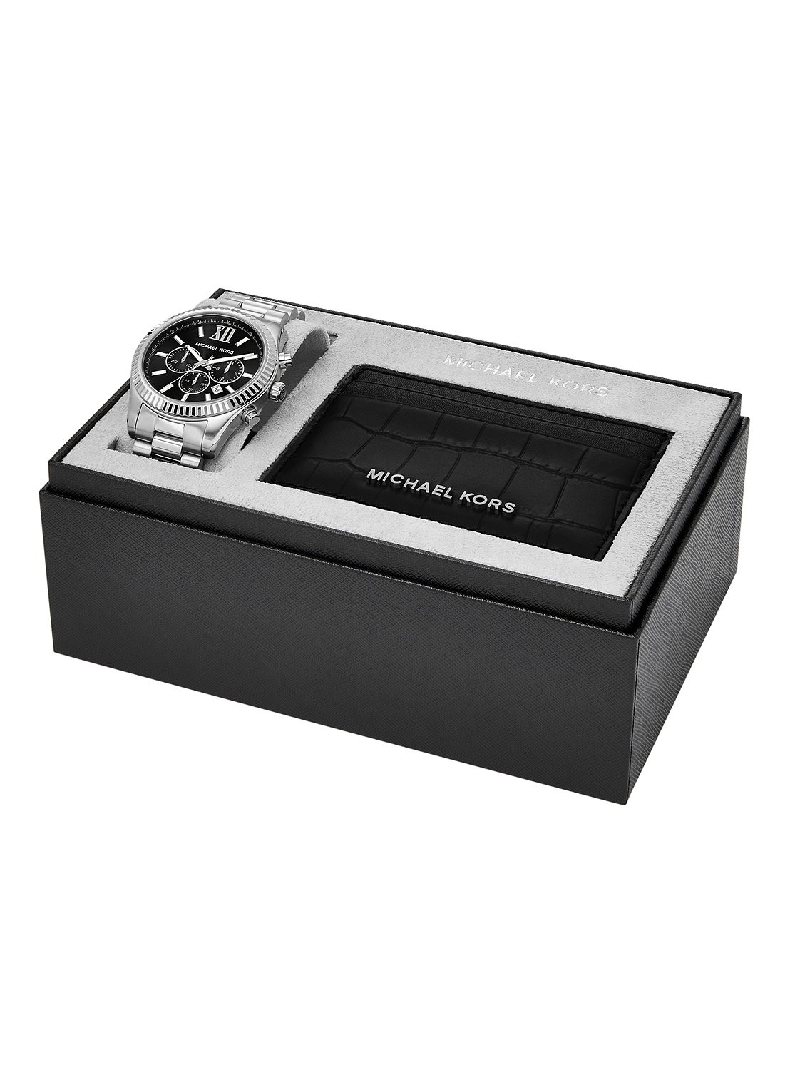 Michael Kors Lexington horloge en pasjeshouder set van 2 MK1091SET - detail 4 zilver