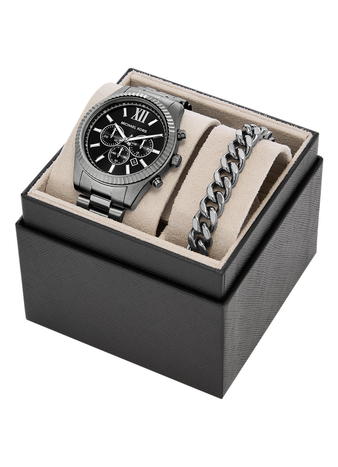 Michael Kors Lexington horloge met armband in set van 2 MK9217SET - detail 5 zilver
