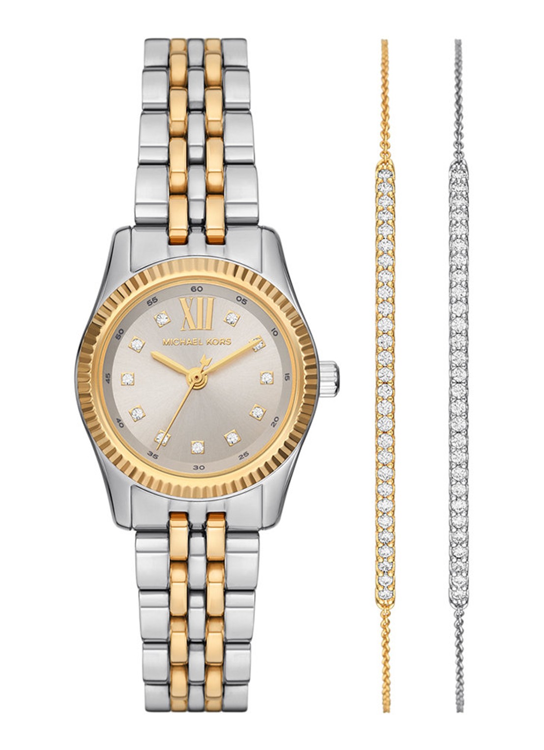 Michael Kors Lexington Horloge MK4815SET - voorkant zilver