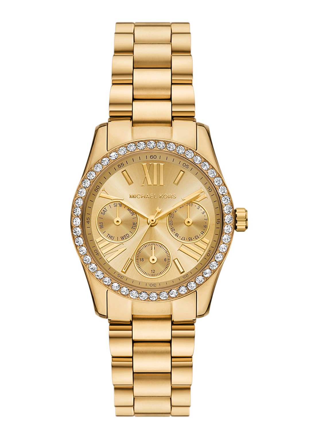 Michael Kors Lexington horloge MK4982 - voorkant 4 goud