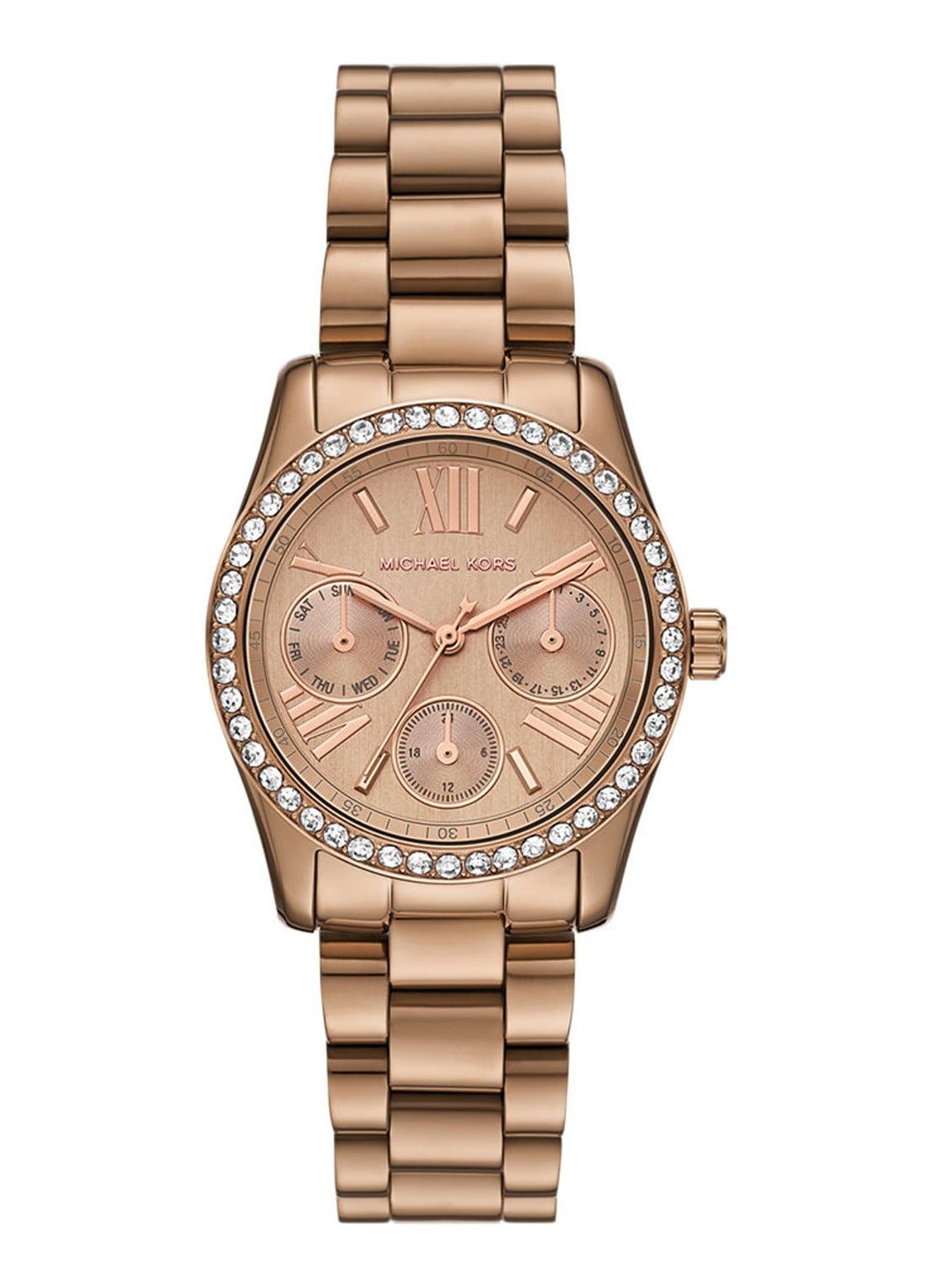 Michael Kors Lexington horloge MK7631 - voorkant 5 roségoud