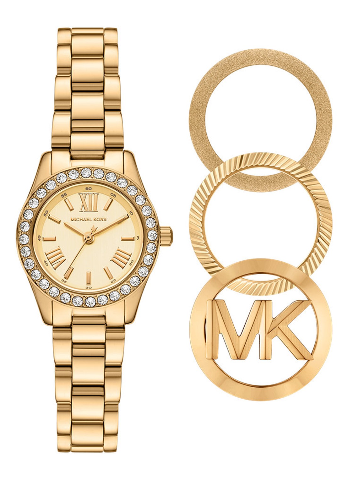 Michael Kors Lexington horloge MK7659SET - voorkant 6 goud
