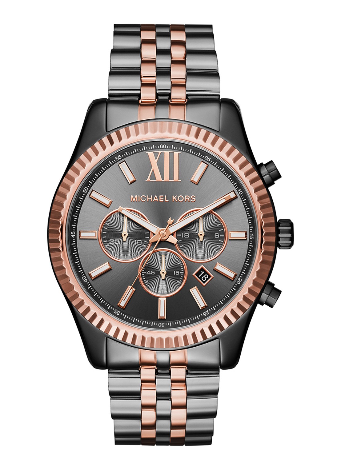 Michael Kors Lexington horloge MK8561 - voorkant 2 antraciet