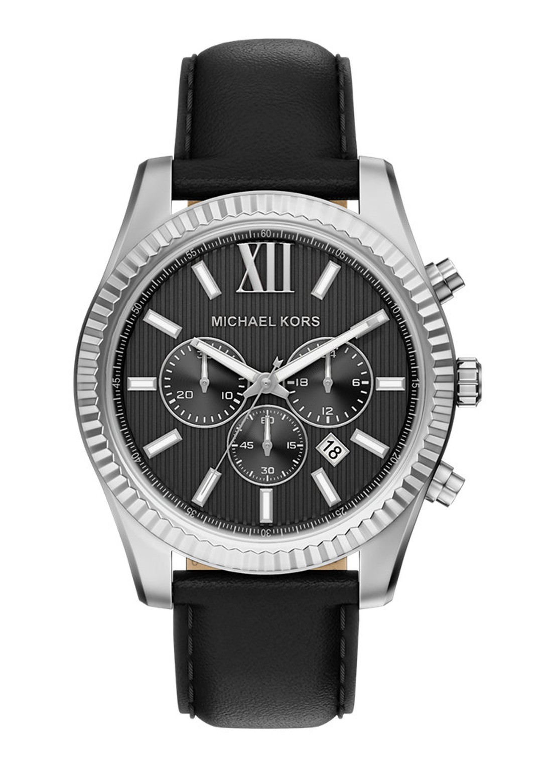 Michael Kors Lexington horloge MK9256 - voorkant zilver