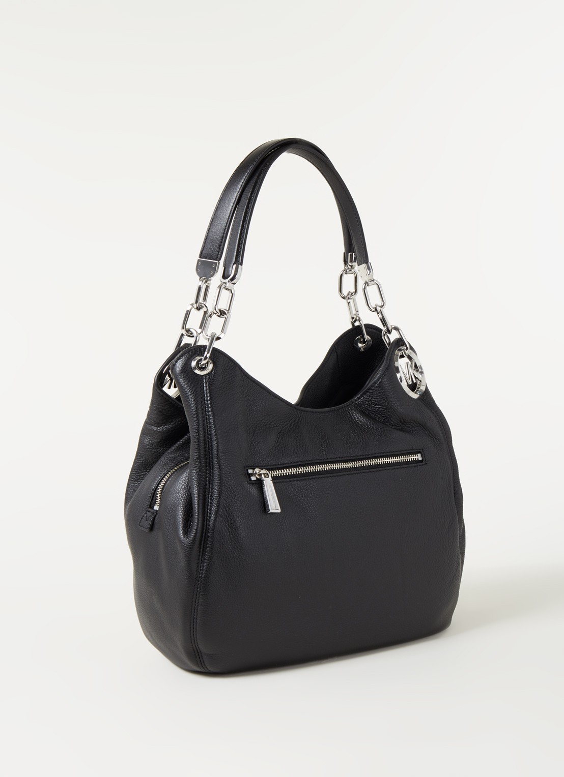 Michael Kors Lillie Large schoudertas van leer  - achterkant 2 zwart