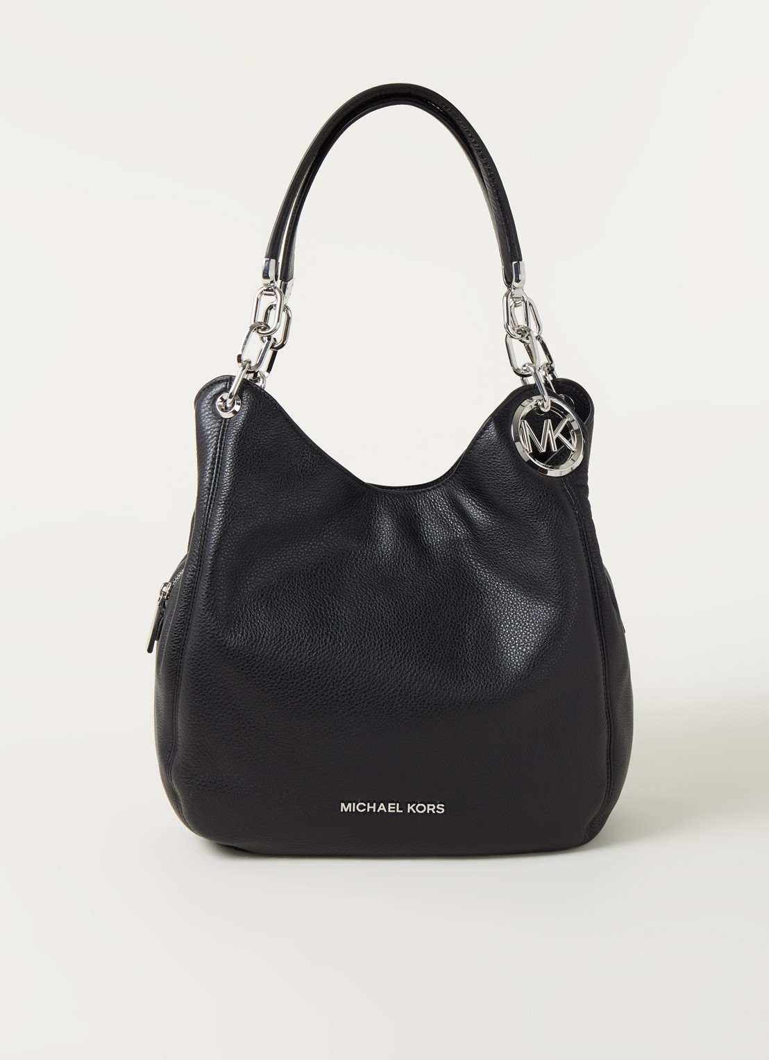Michael Kors Lillie Large schoudertas van leer  - voorkant zwart