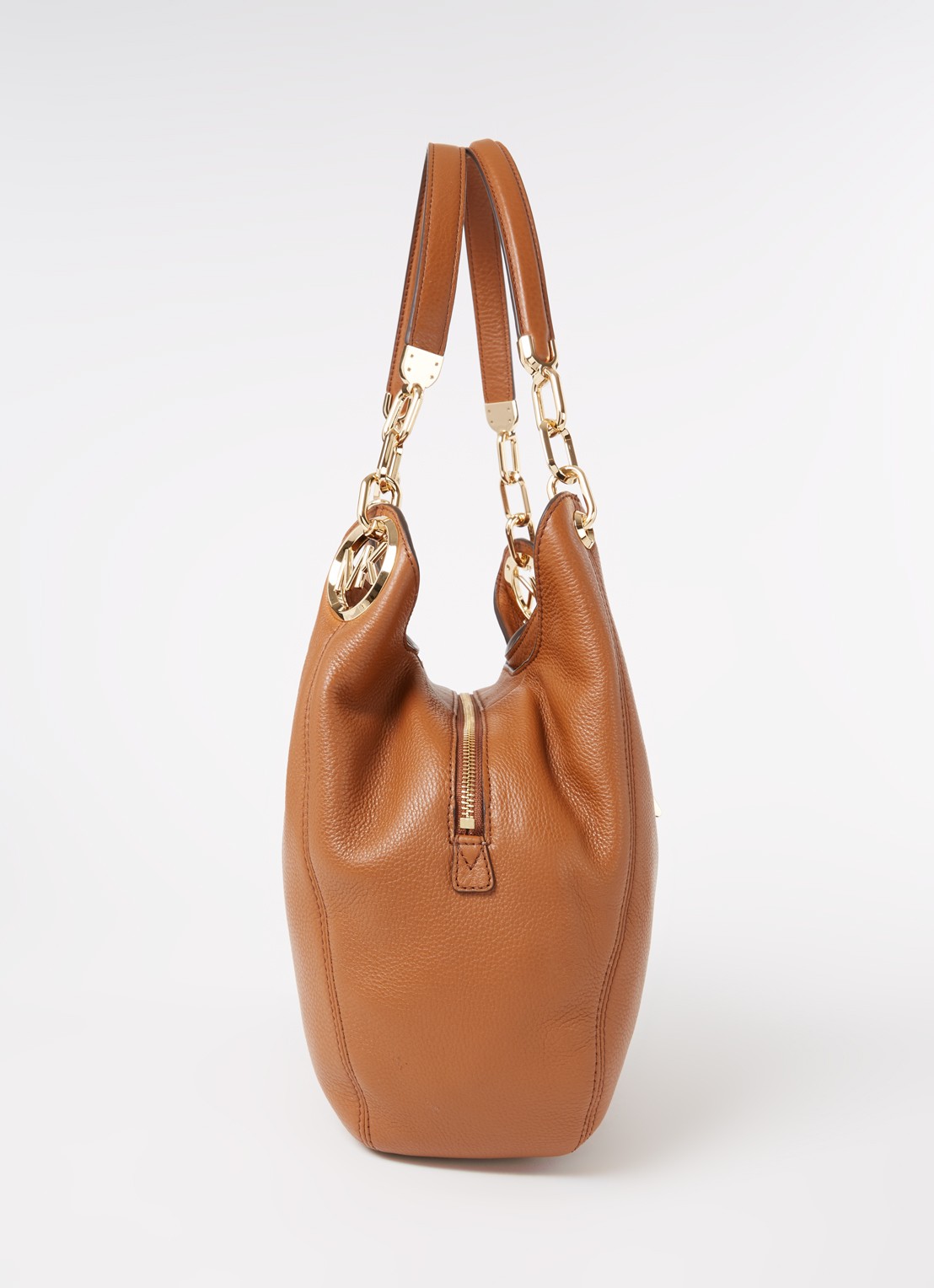 Michael Kors Lillie Large schoudertas van leer  - detail 2 roestbruin