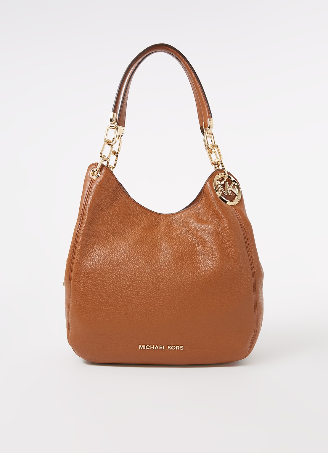 Michael Kors Lillie Large schoudertas van leer  - voorkant 3 roestbruin
