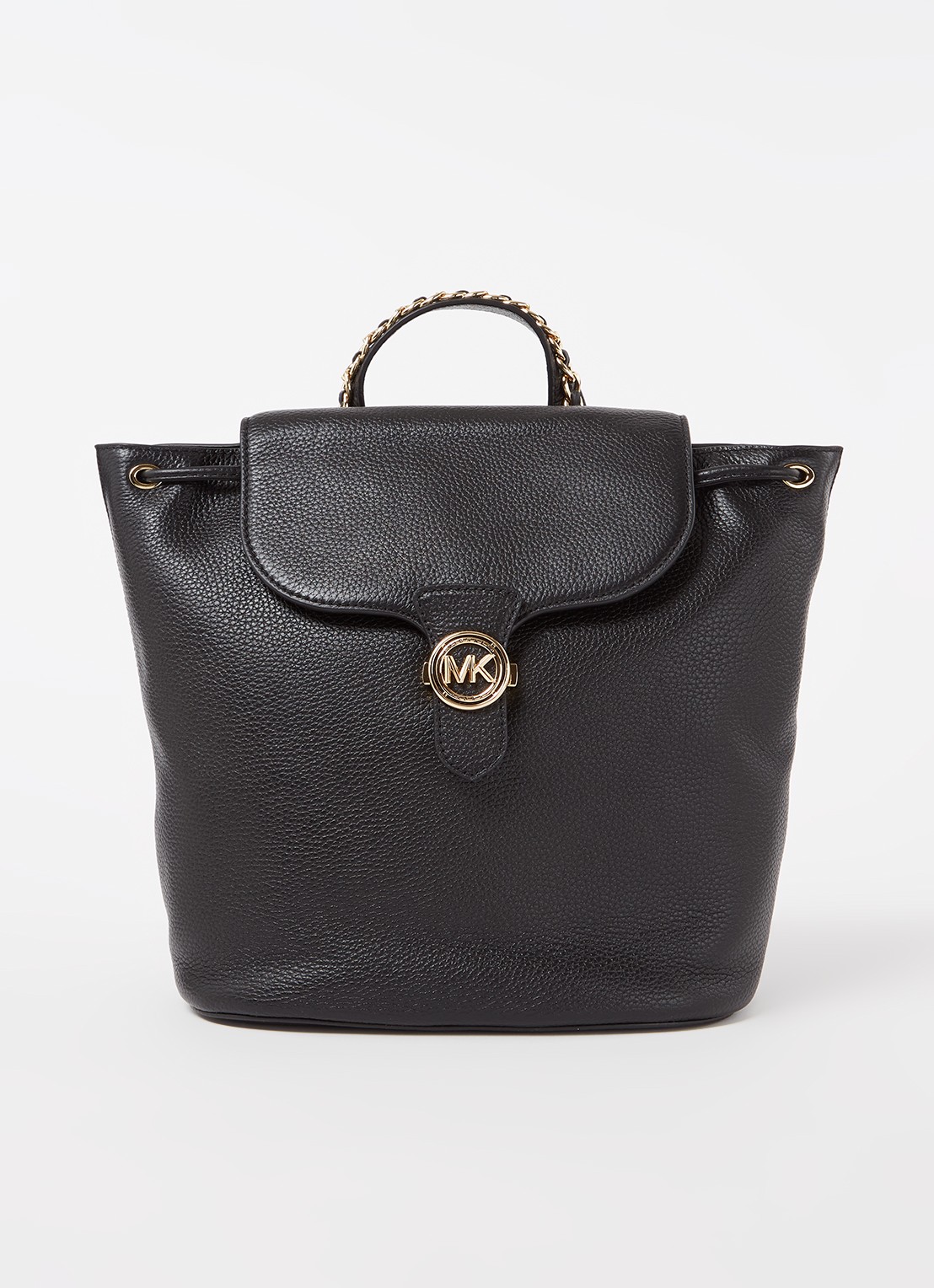 Michael Kors Mina Large rugzak van leer - voorkant 3 zwart