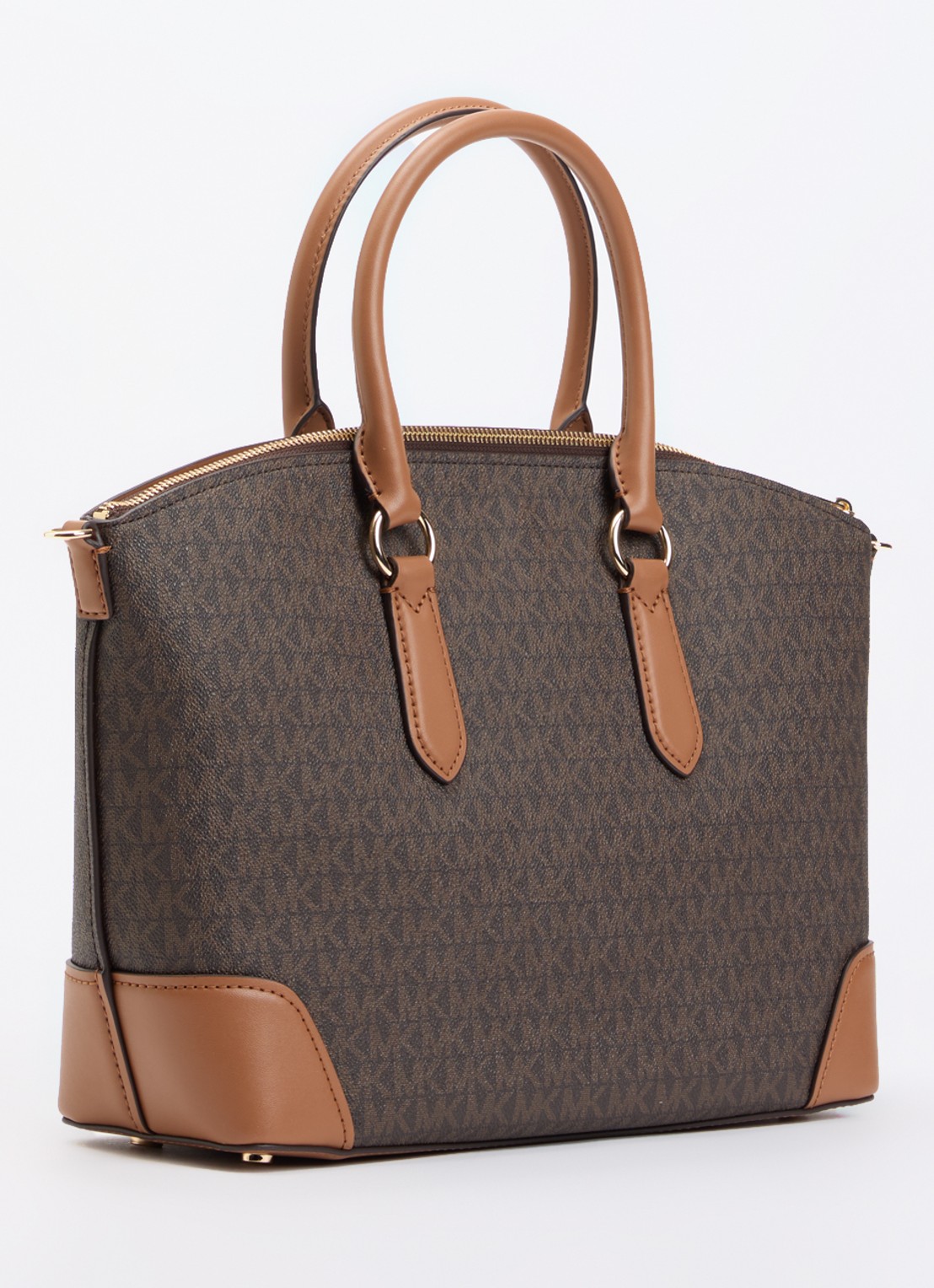 Michael Kors Murphy handtas met logoprint en leren details  - achterkant bruin