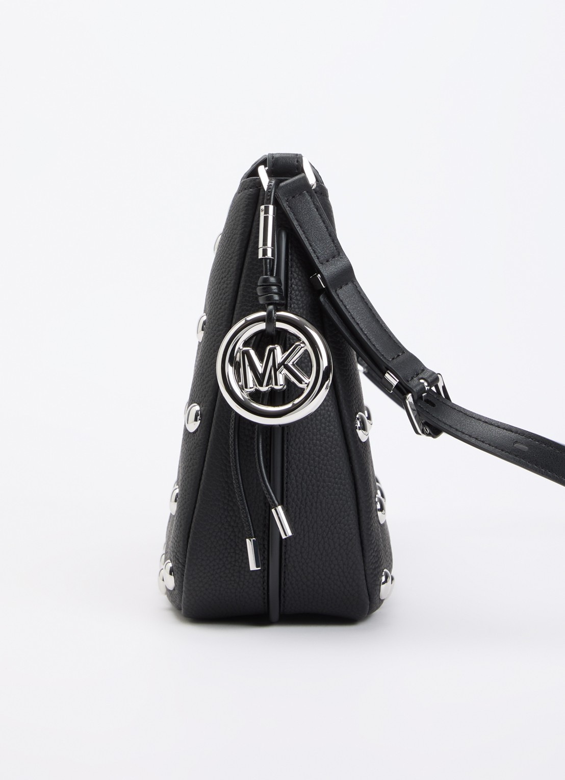 Michael Kors Nolita Medium schoudertas van leer met studs - detail 4 zwart