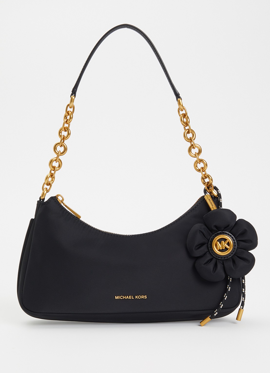 Michael Kors Nolita schoudertas met tasbedel  - voorkant zwart