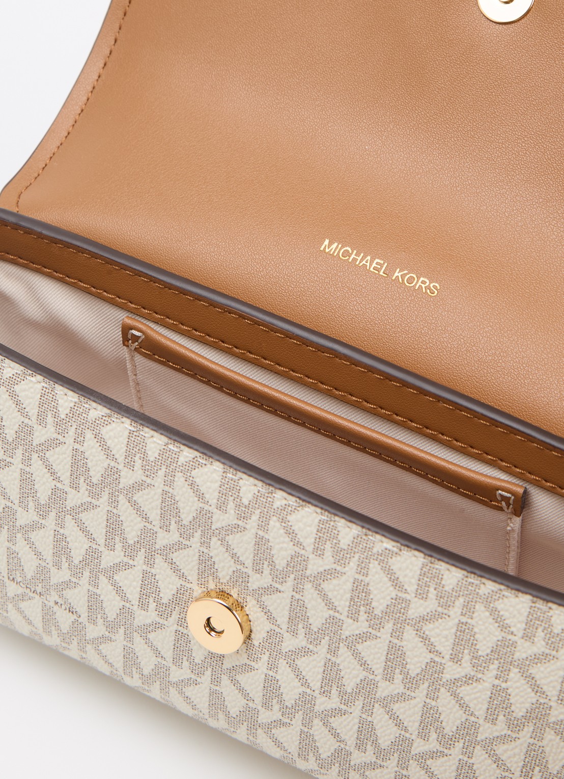 Michael Kors Nolita Small crossbodytas met logoprint en verstelbare schouderriem - detail 2 bruin