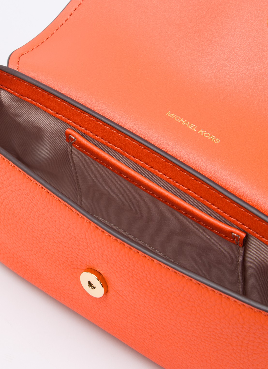 Michael Kors Nolita Small crossbodytas van leer met verstelbare schouderriem - detail 3 orange