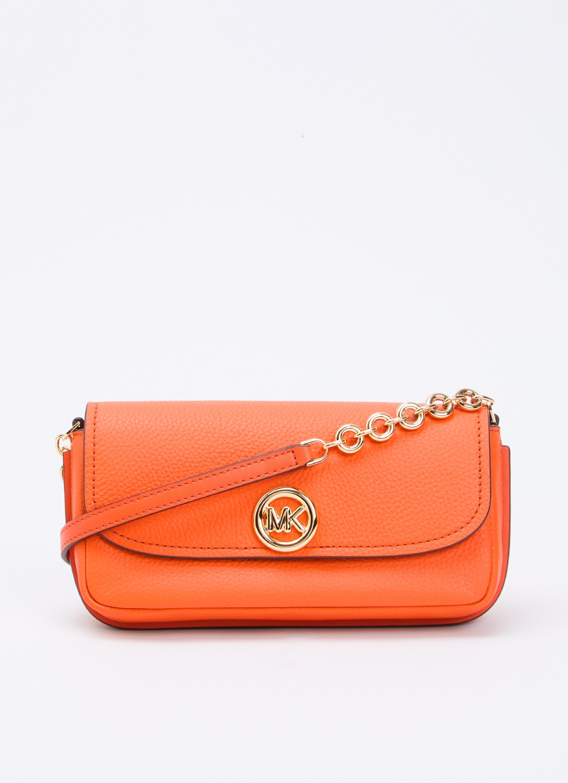 Michael Kors Nolita Small crossbodytas van leer met verstelbare schouderriem - voorkant 2 orange