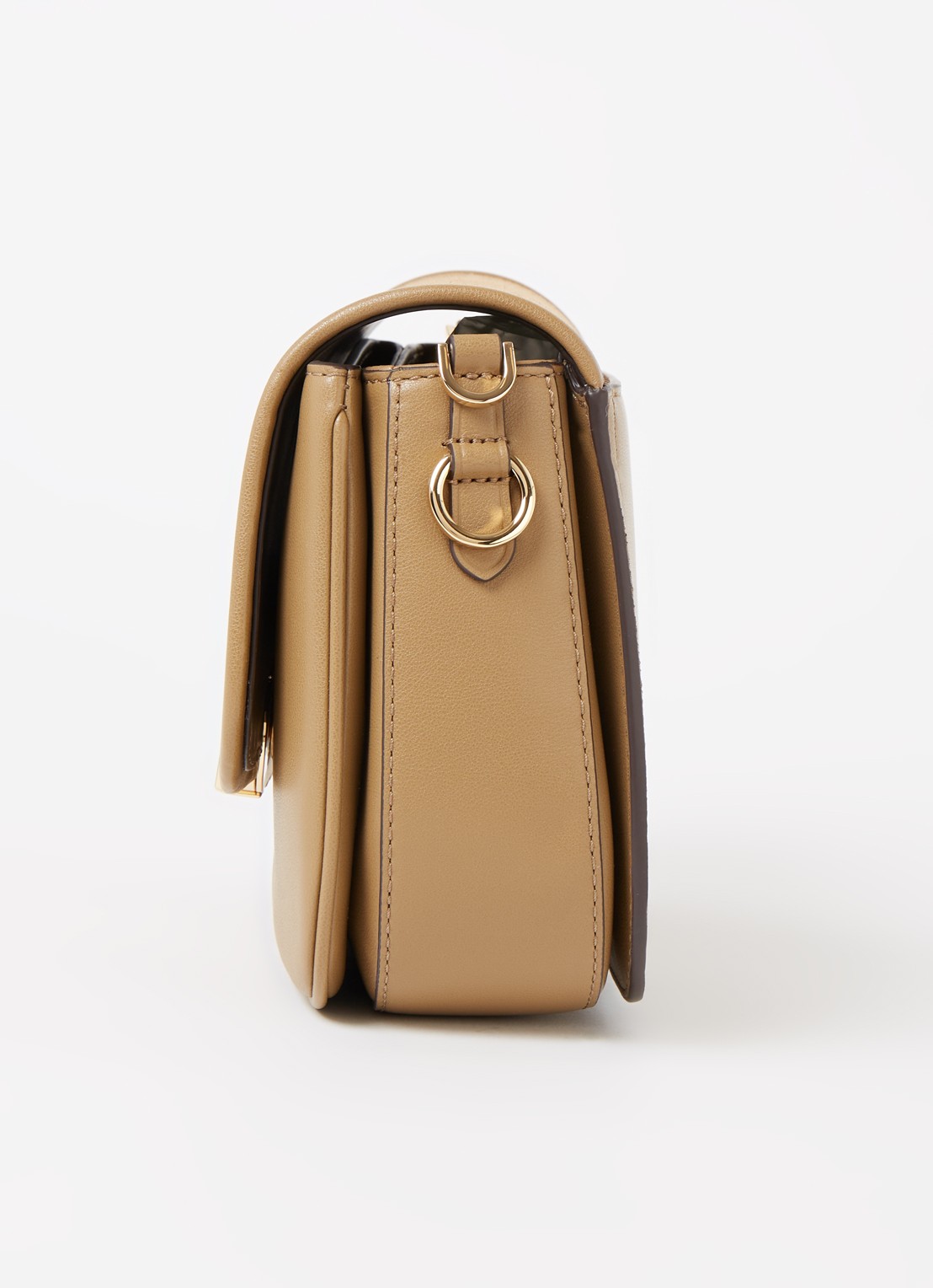 Michael Kors Parker crossbodytas van leer met suède details - detail 3 camel