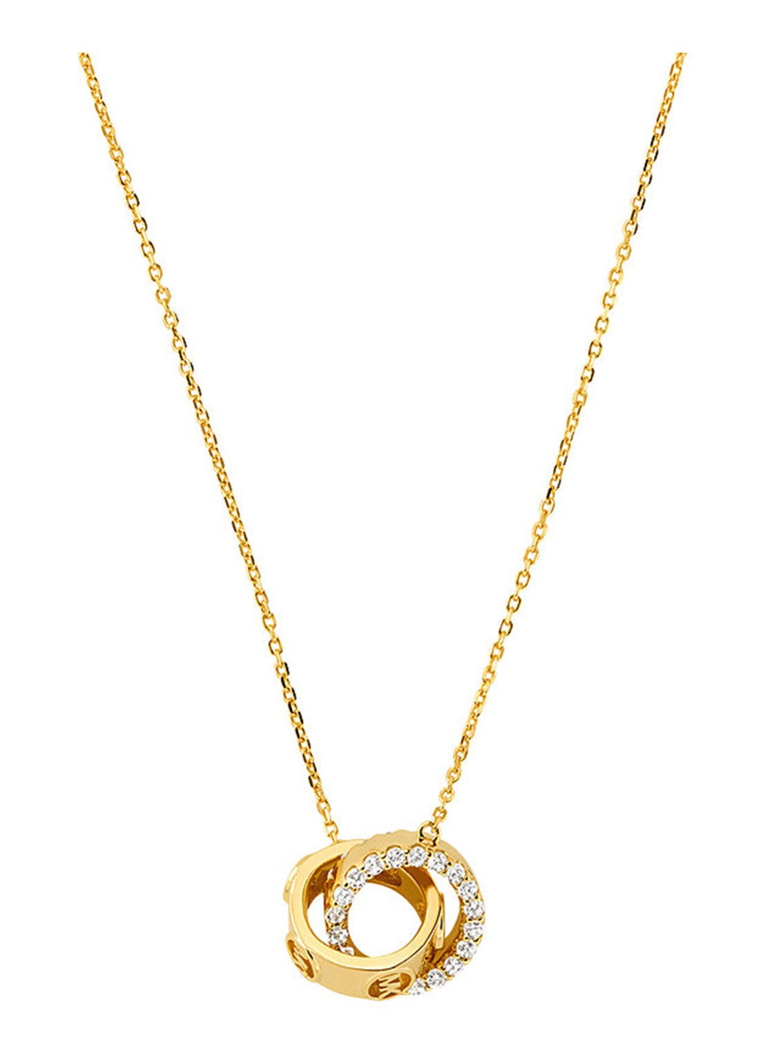 Michael Kors Premium fijne ketting met zirkonia MKC1554AN710 - voorkant goud