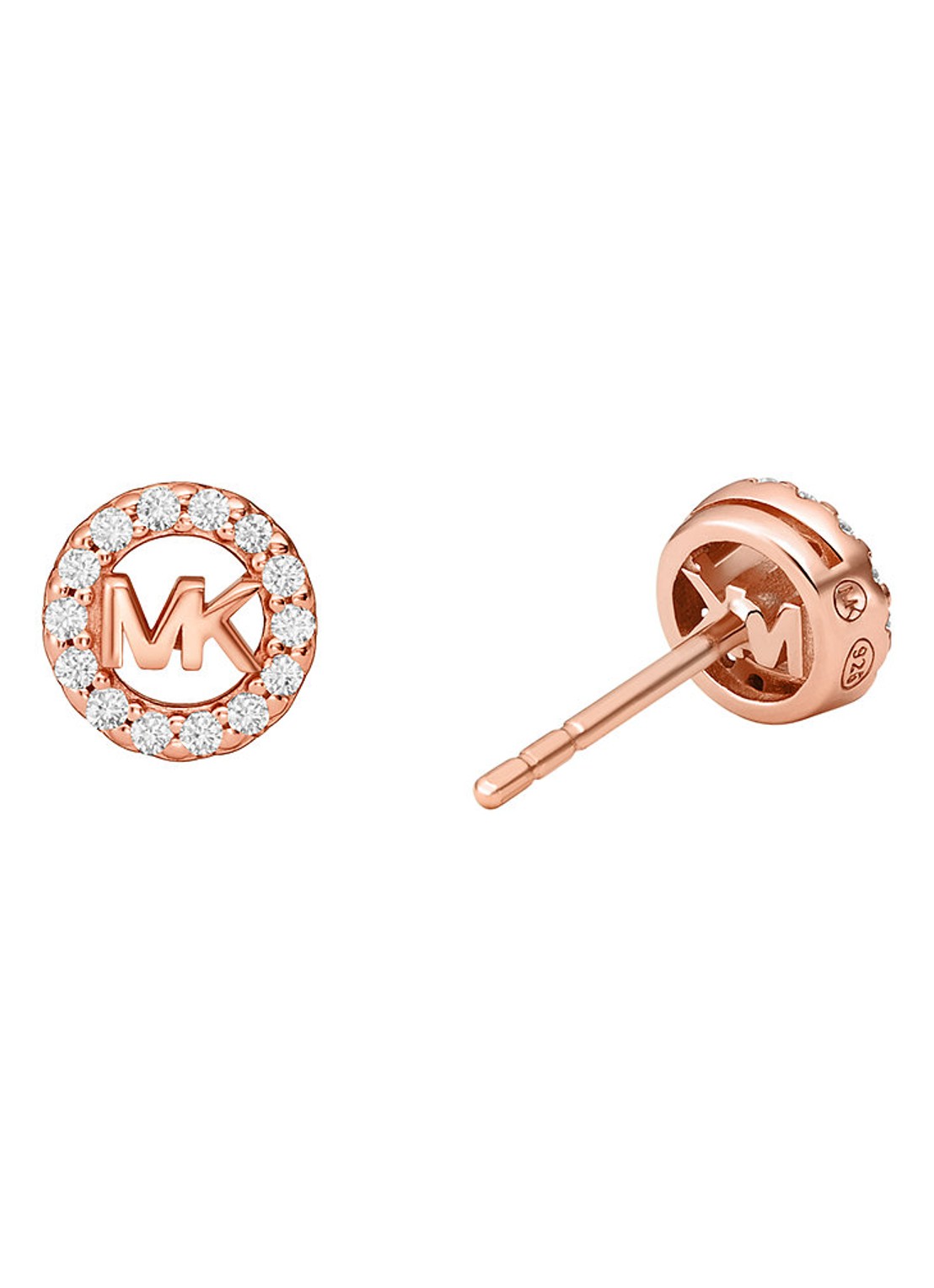 Michael Kors Premium oorknopjes verguld MKC1727CZ791 - detail roségoud