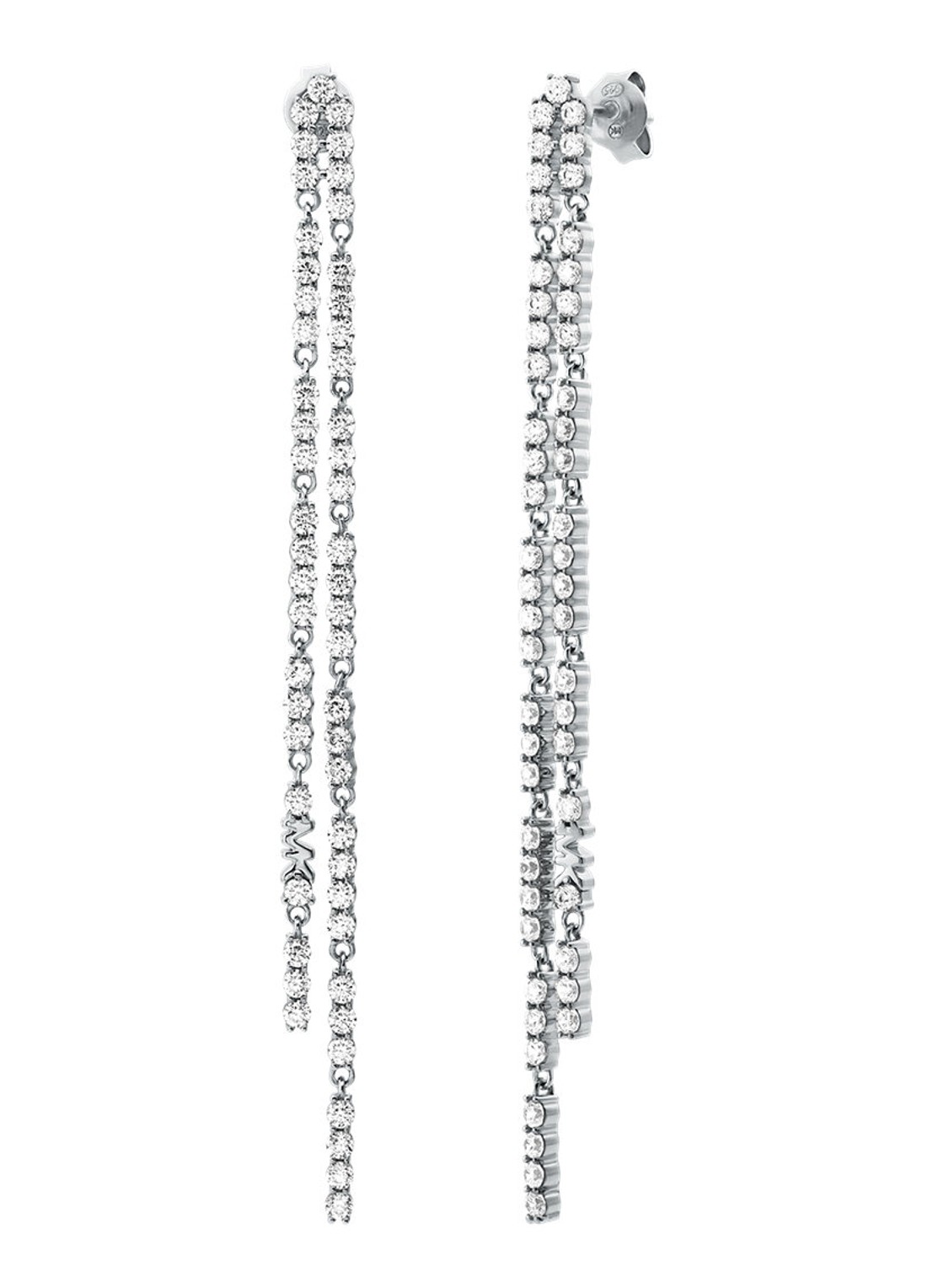 Michael Kors Premium oorstekers van zilver MKC1813040 - voorkant zilver