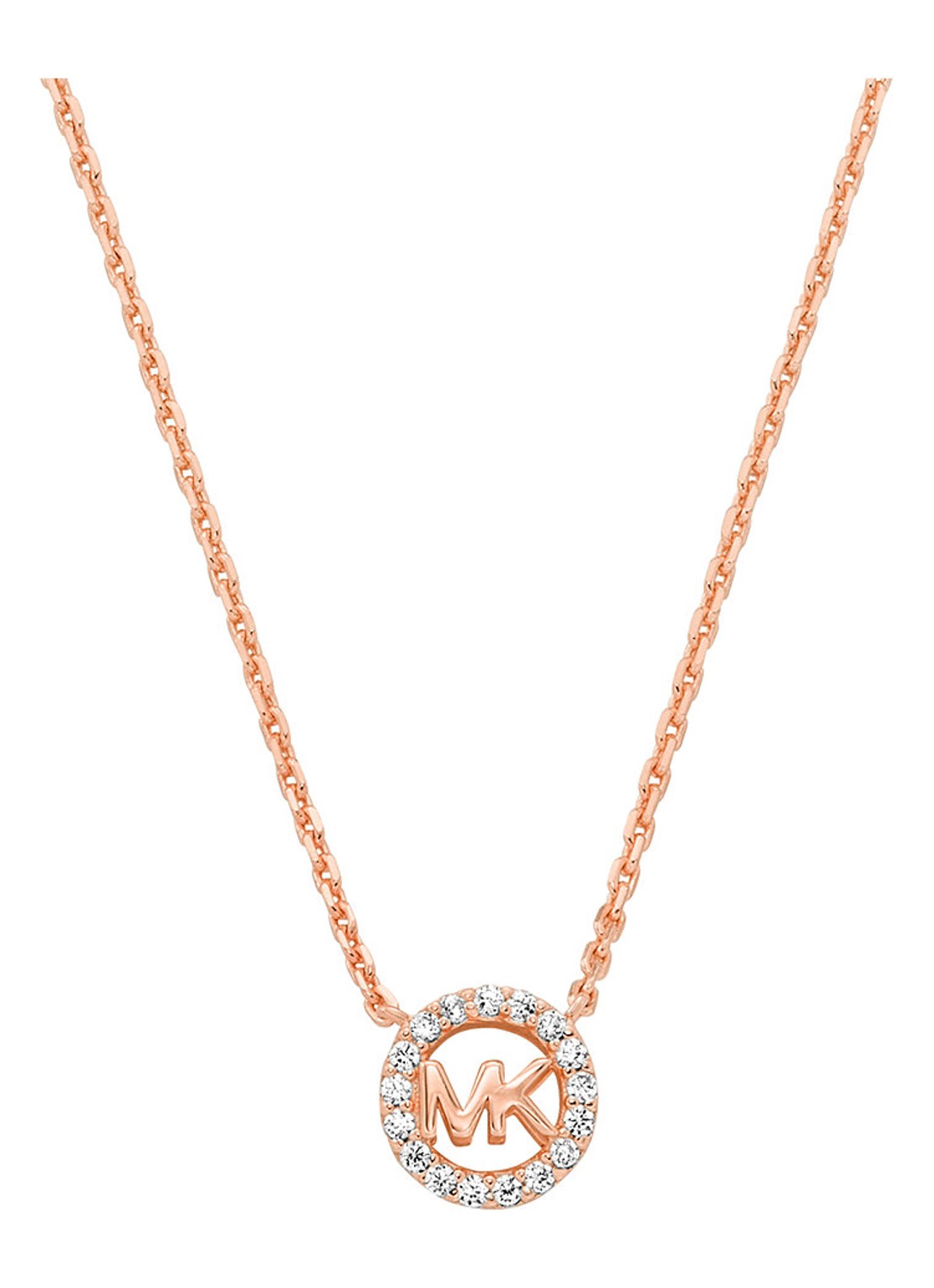Michael Kors Premium ring van zilver met zirkonia MKC1726CZ791 - voorkant roségoud