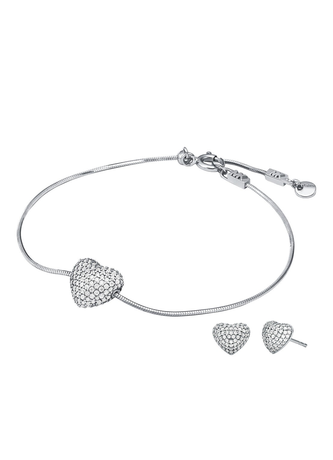 Michael Kors Premium set van armband en oorstekers MKC1833SET - voorkant zilver