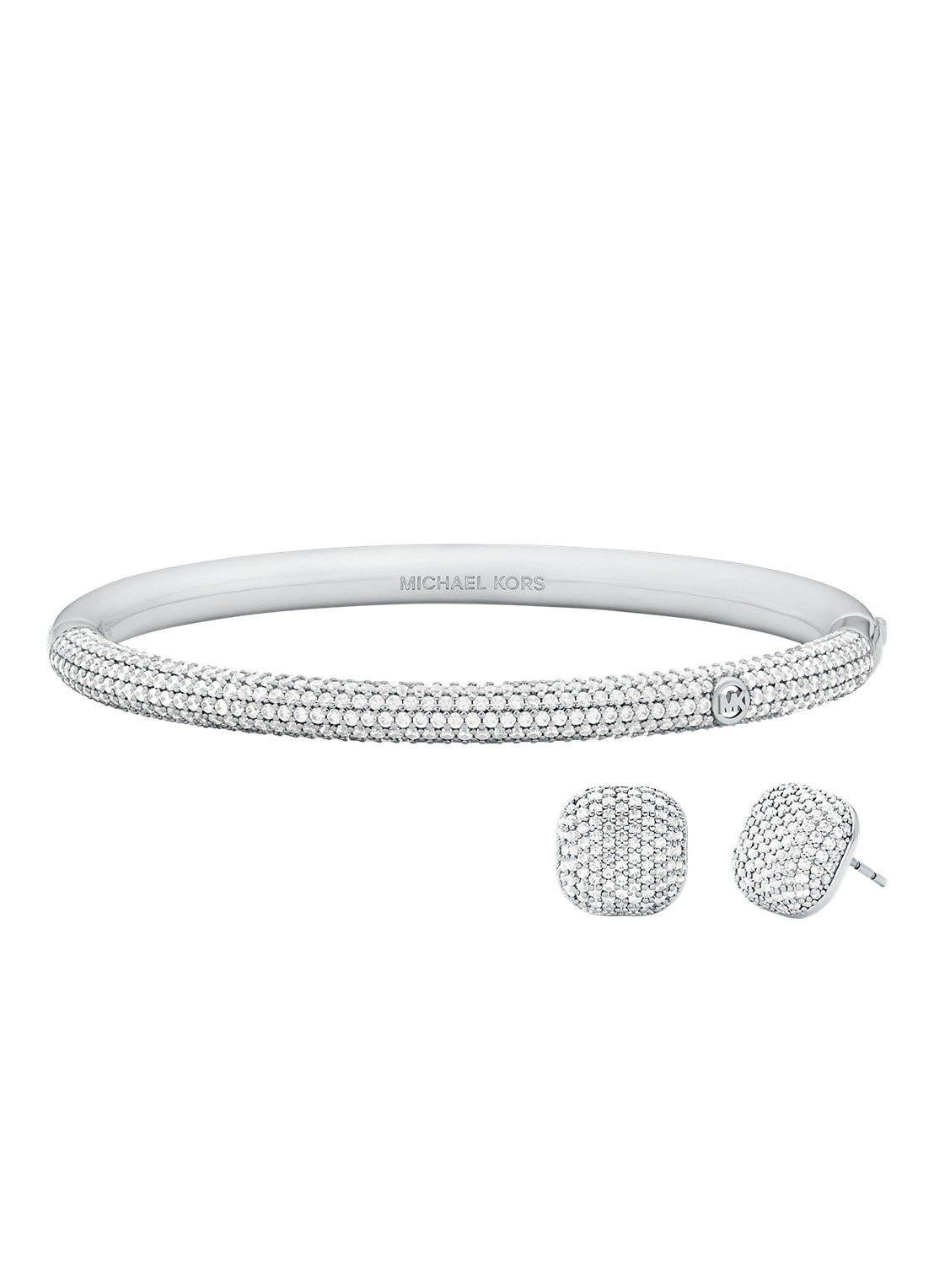 Michael Kors Premium set van armband en oorstekers MKJ8618SET - voorkant zilver