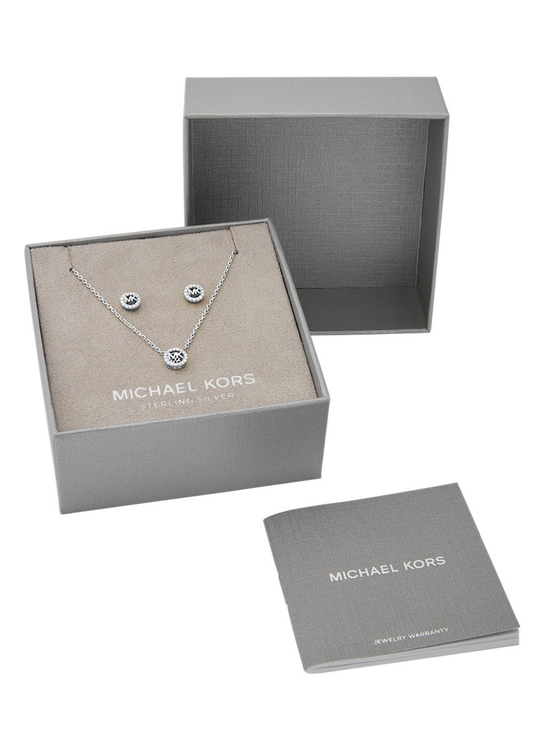Michael Kors Premium set van ketting en oorknopjes MKC1839SET - detail 4 zilver