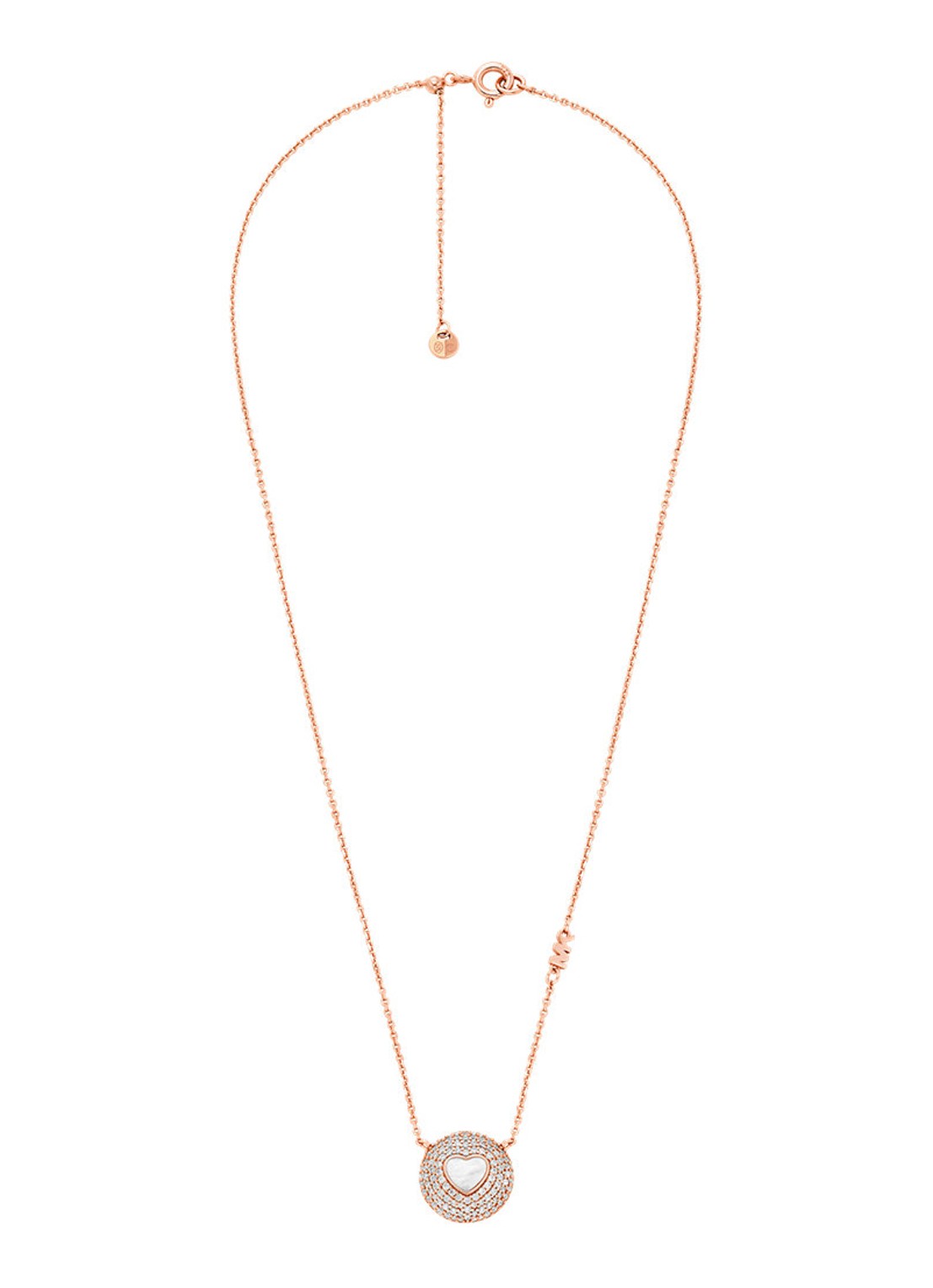 Michael Kors Premium set van ketting en oorstekers verguld MKC1850SET - detail roségoud