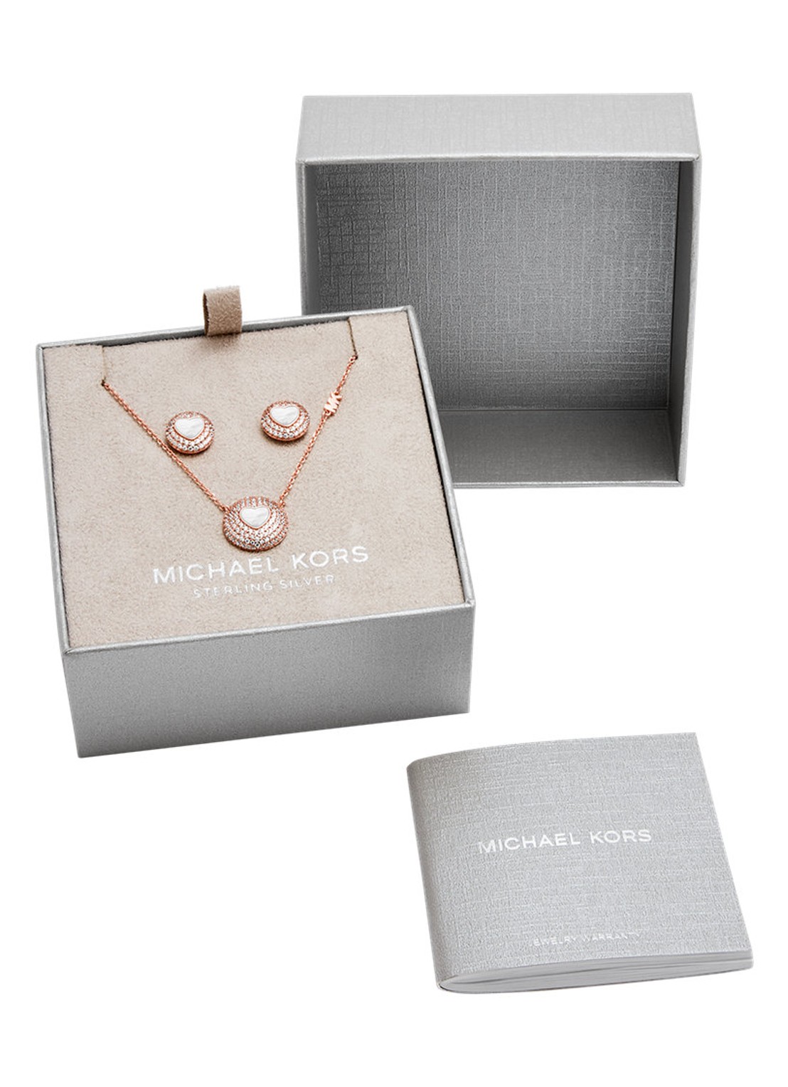Michael Kors Premium set van ketting en oorstekers verguld MKC1850SET - detail 3 roségoud