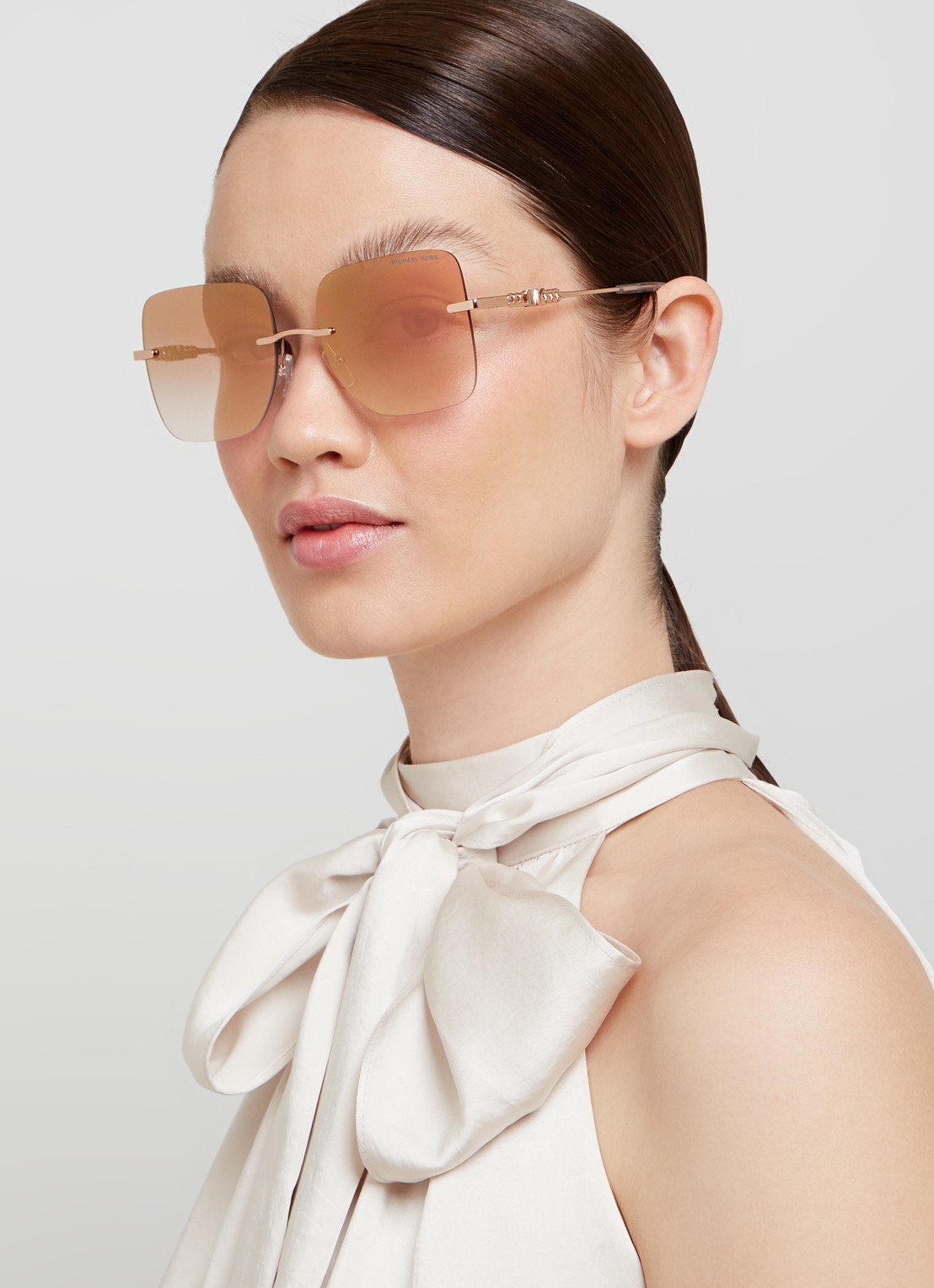 Michael Kors Quebec zonnebril MK1150 - voorkant 2 roségoud